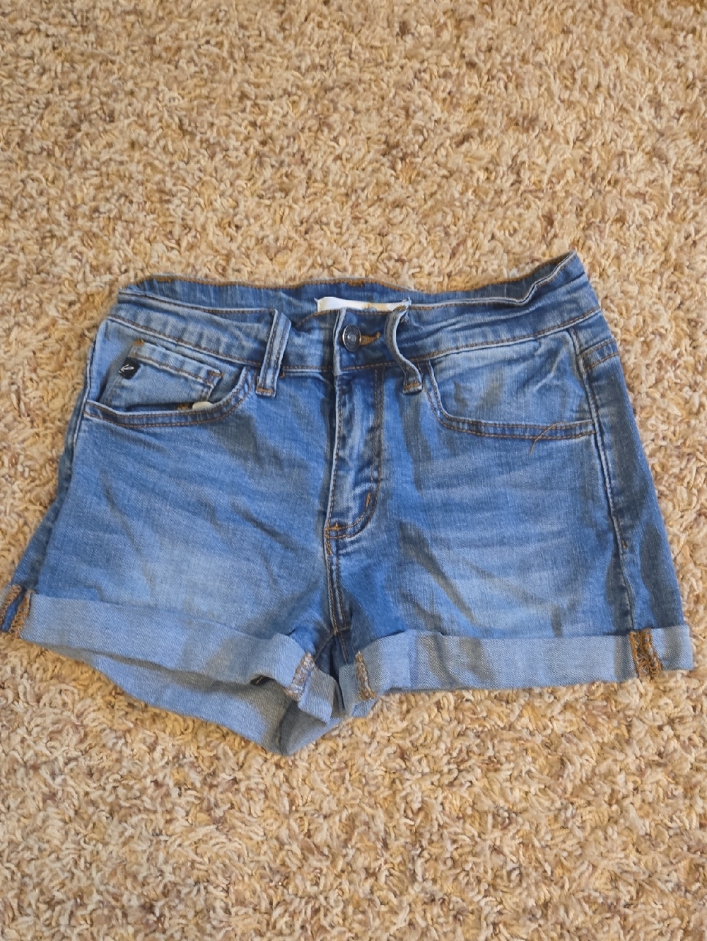 Women's Blue Denim Roll-Cuff Shorts